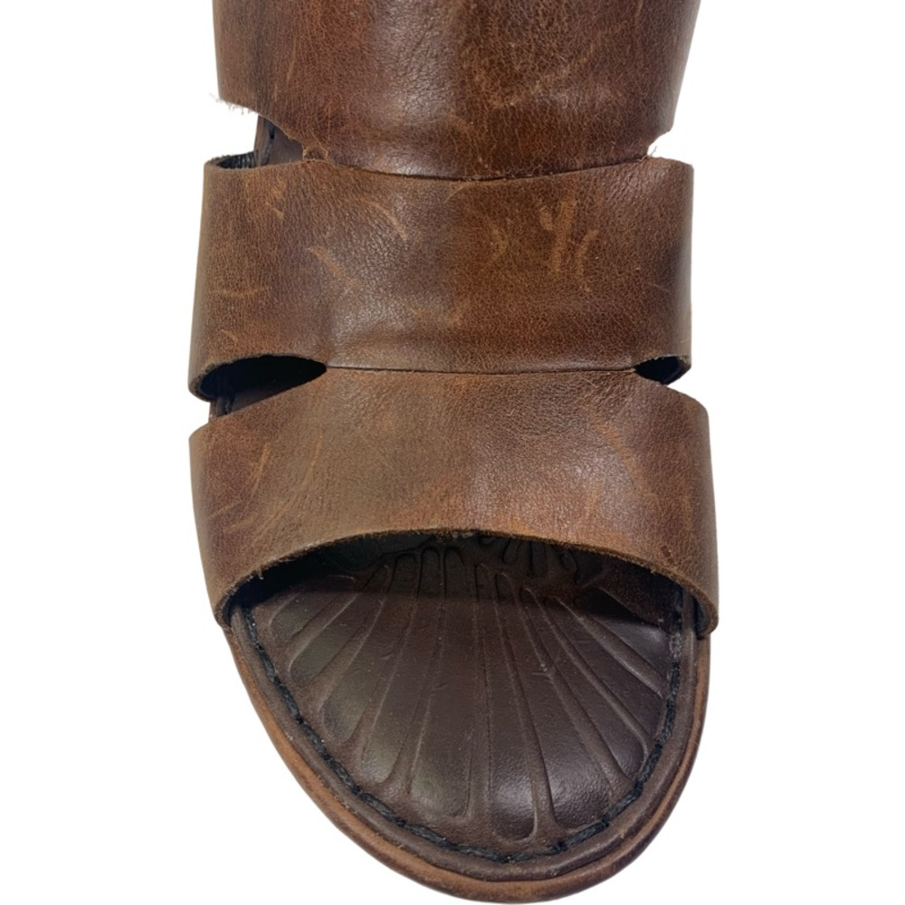 BORN Brown Amalia Wrapped Wedge Slide Sandals - Picture 7 of 13